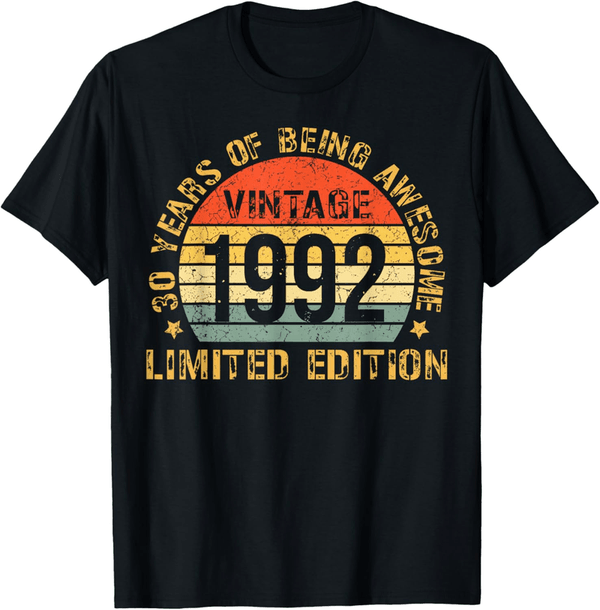 30th Birthday T-Shirt for Men - 1992 Edition