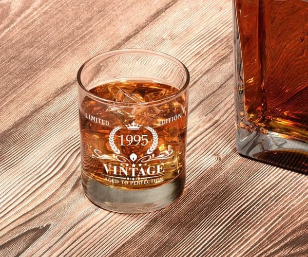 30th Birthday Vintage Whiskey Glass Gift for Men