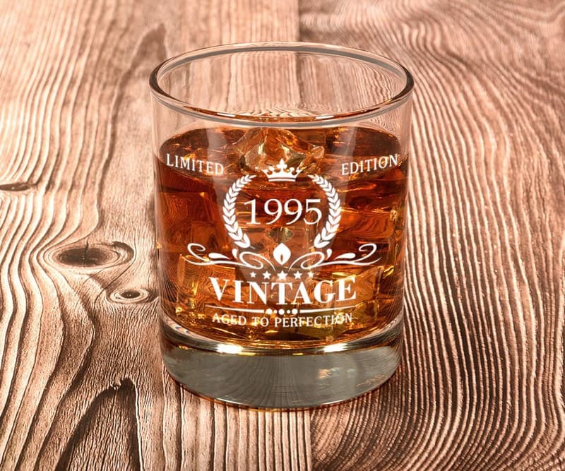 30th Birthday Vintage Whiskey Glass Gift for Men