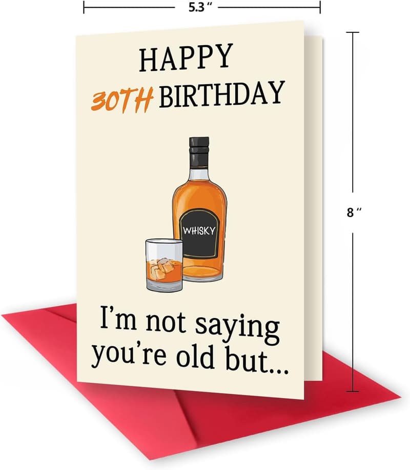 30th Birthday Decorations & Unique Card Gifts for Him/Her