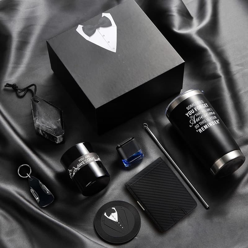 Premium Birthday Gift Basket Set for Men - 8 Pcs