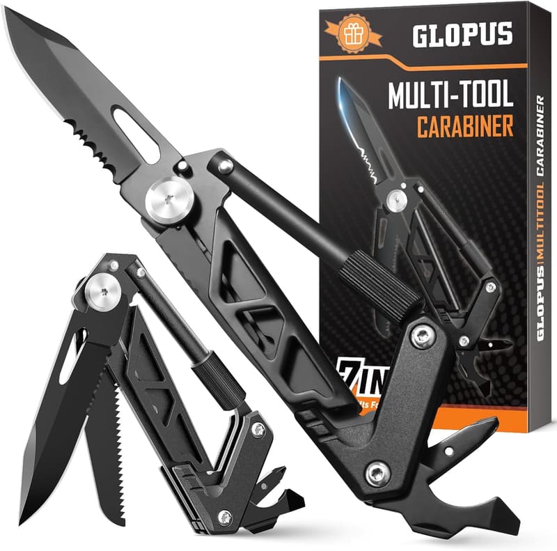 Tactical Multitool Carabiner with Pocket Knife for Camping