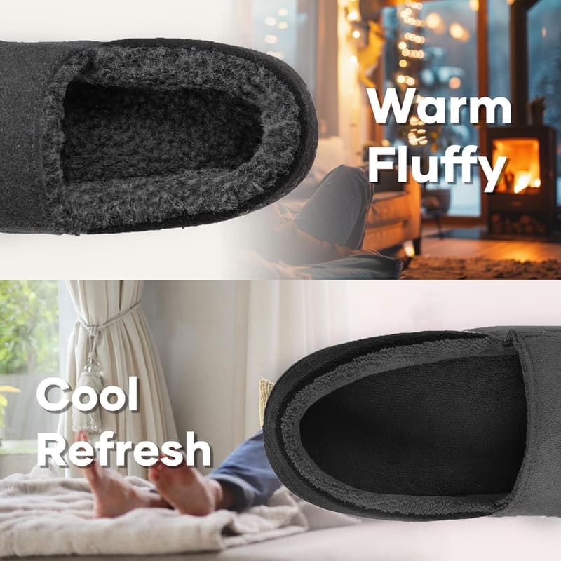 Memory Foam Wool-Blend Loafer Slippers for Men