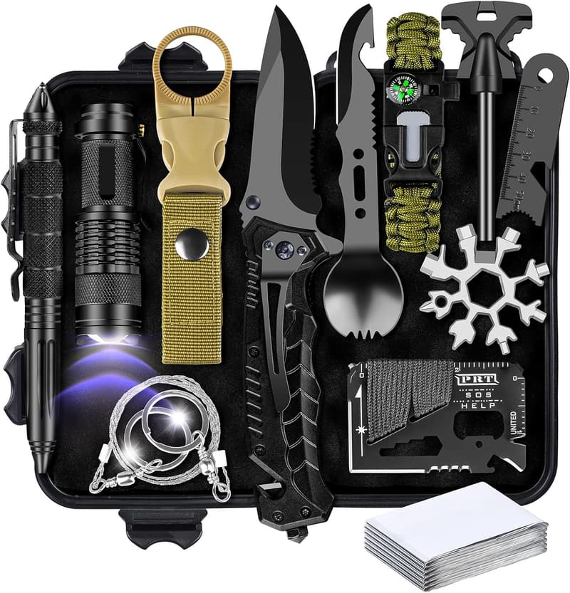 28-in-1 Survival Kit for Men - Great for Camping & Hiking