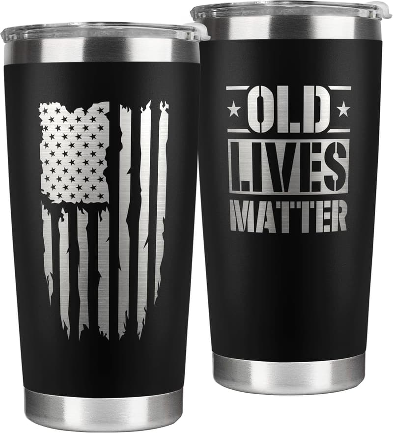 Father's Day Black Stainless Steel Tumbler - 20 oz Funny Gift