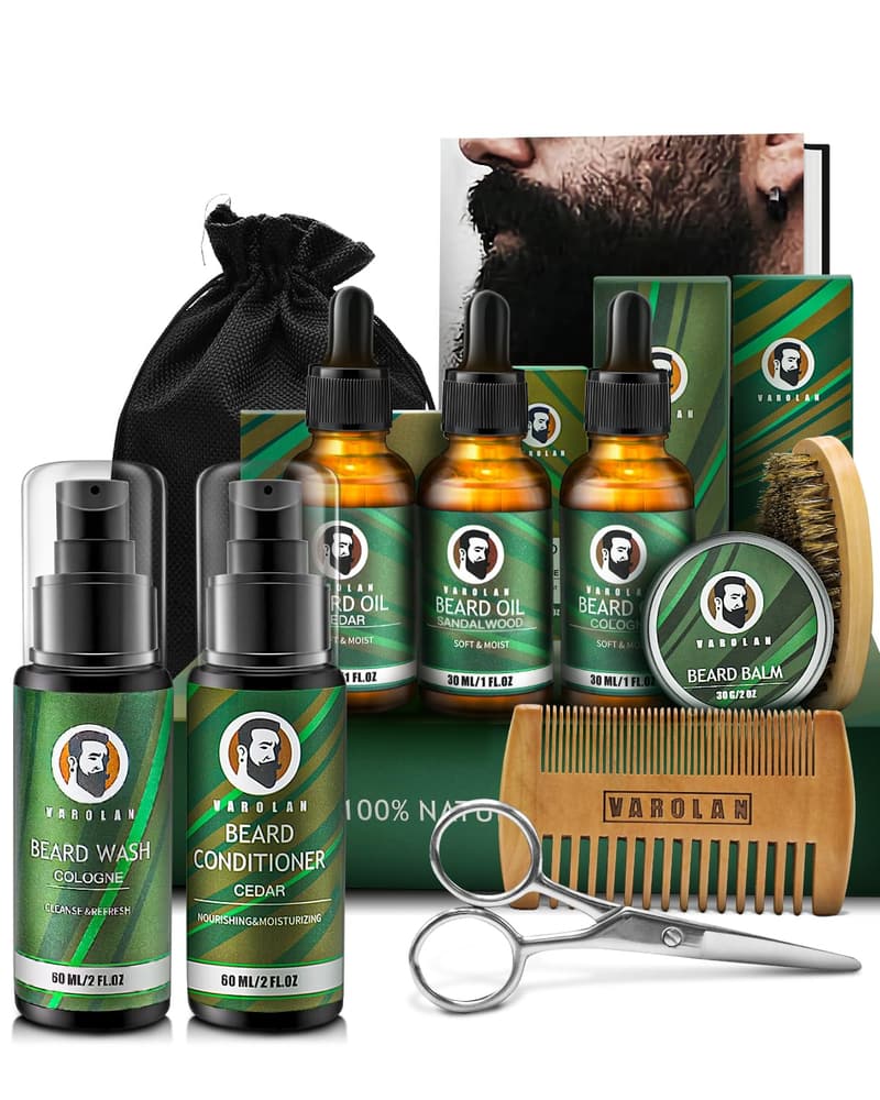 Men's Birthday Beard Care Kit with Oil, Balm, Wash & Comb
