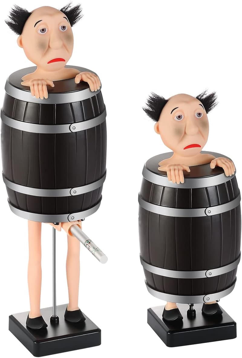 Christmas Prank Cigarette Dispenser - Funny Wooden Barrel Statue