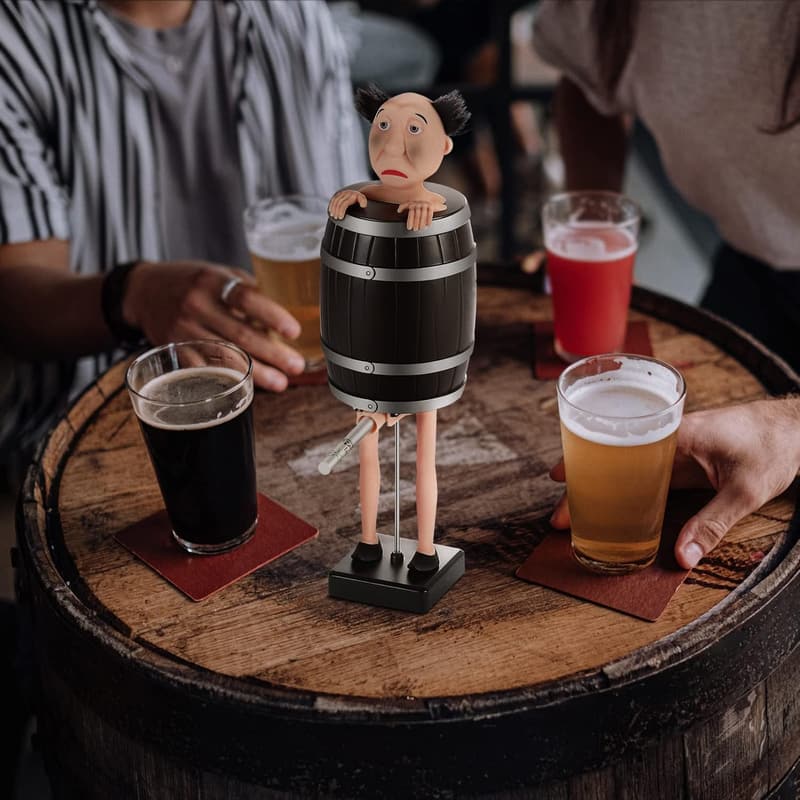 Christmas Prank Cigarette Dispenser - Funny Wooden Barrel Statue
