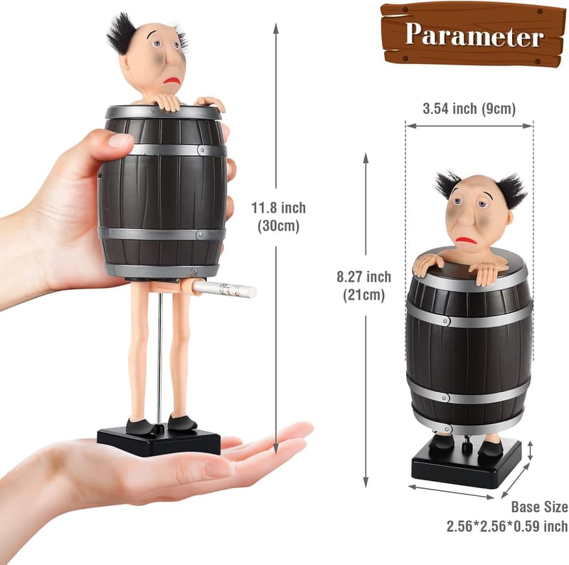 Christmas Prank Cigarette Dispenser - Funny Wooden Barrel Statue