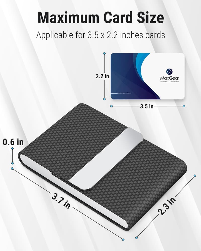 RFID Blocking Business Card Holder in Black Carbon