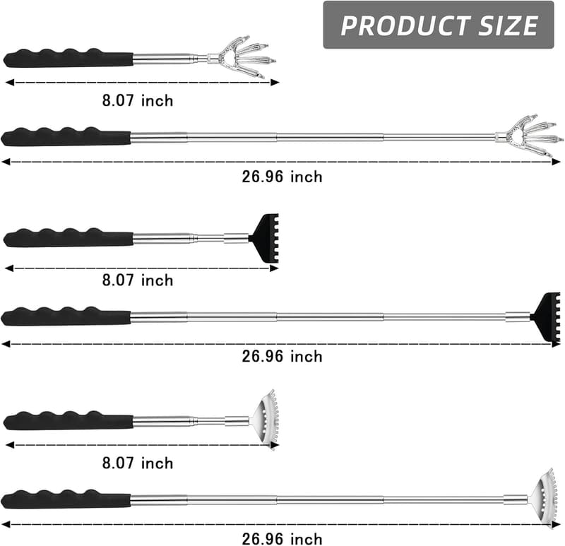 Telescoping Back Scratchers Set for Men, Women & Kids