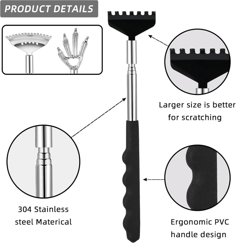 Telescoping Back Scratchers Set for Men, Women & Kids