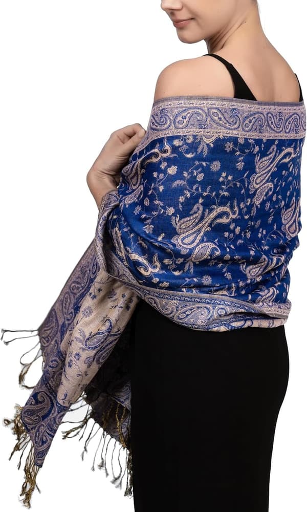 Reversible Paisley Pashmina Scarf for Evening Wear
