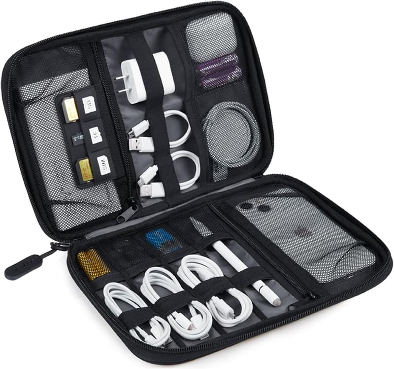 Travel Organizer Case for Tech Accessories - Black