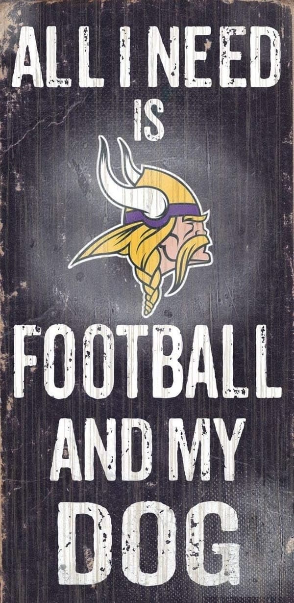 Minnesota Vikings Dog Wood Sign - NFL Fan Decor