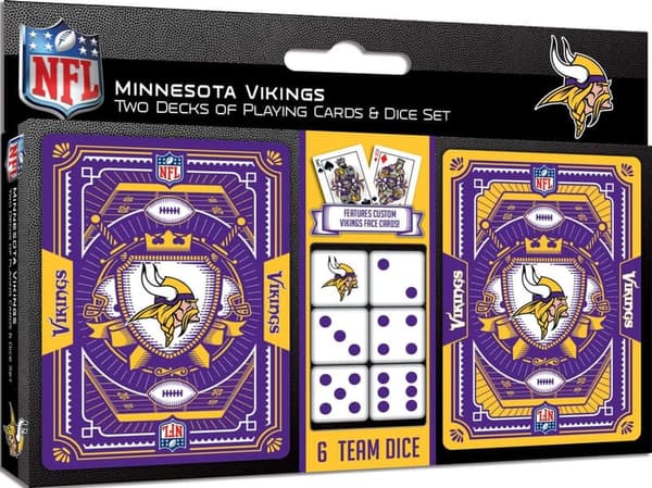 NFL Minnesota Vikings 2-Pack Playing Cards & Dice Set