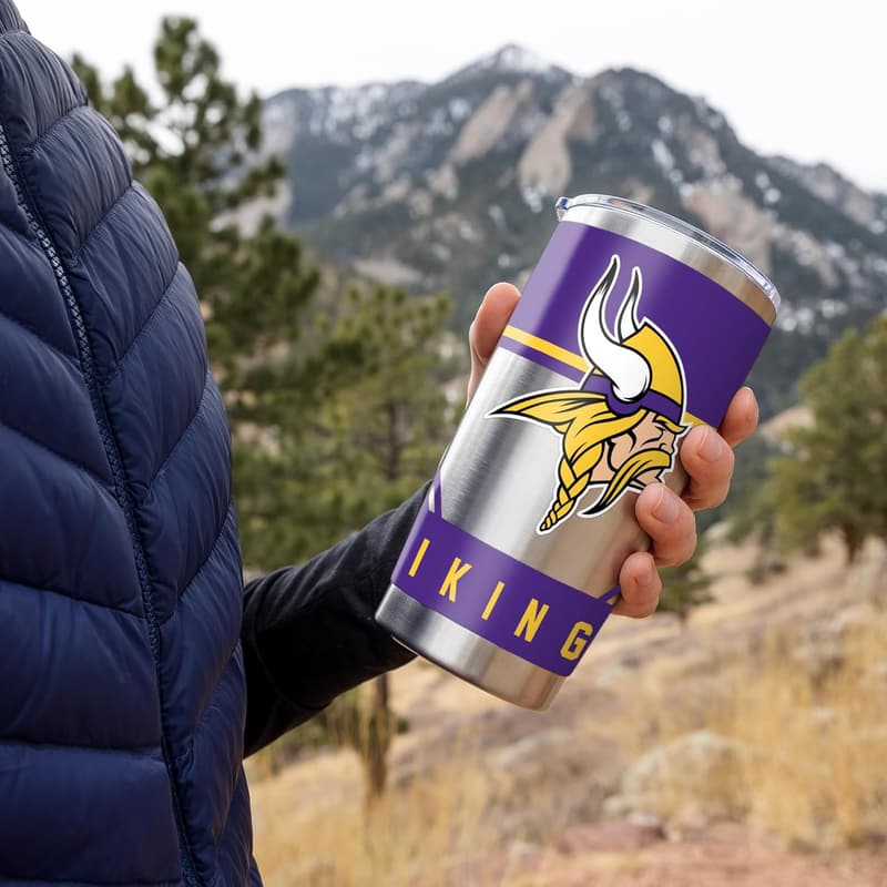 NFL 20oz Stainless Steel Tumbler with Lid for Drinks