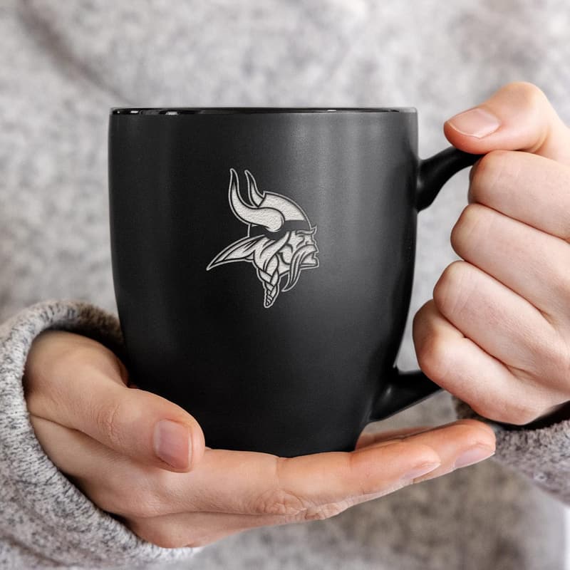 NFL Bistro Mug - 15oz Matte Black with Etched Team Logo