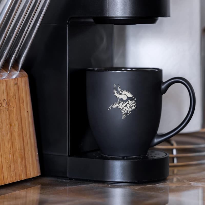 NFL Bistro Mug - 15oz Matte Black with Etched Team Logo