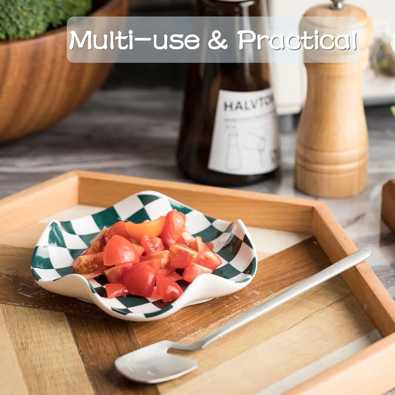 Checkered Spoon Rest Tray for Kitchen - Perfect Housewarming Gift