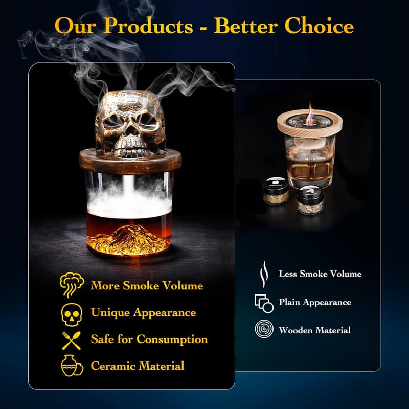 Whiskey Cocktail Smoker Kit with 4 Flavor Wood Chips