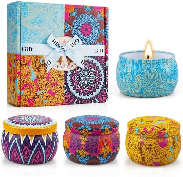 Lavender Aromatherapy Soy Candles Gift Set for Women