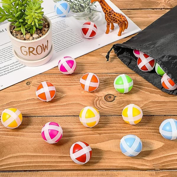 60-Piece Hook and Loop Sticky Balls for Dart Boards - Safe Game Toy