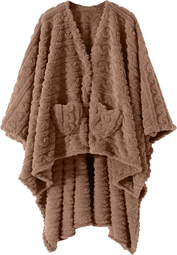 Soft Blanket Poncho - Cozy TV Throw Gift for Adults