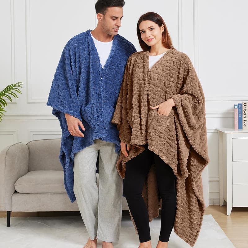 Soft Blanket Poncho - Cozy TV Throw Gift for Adults