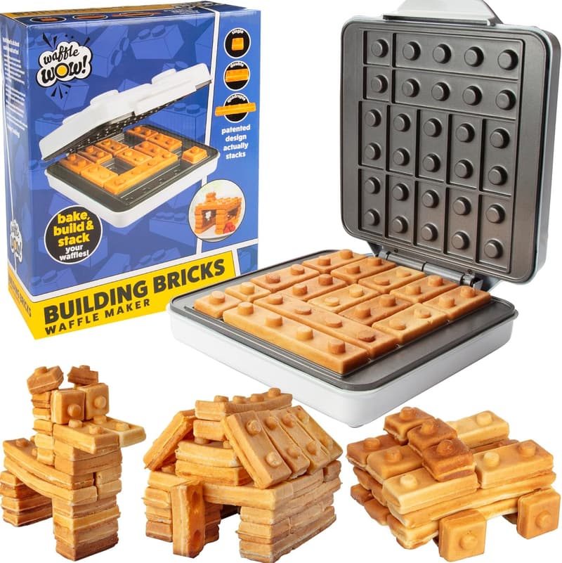 Fun Building Brick Waffle Maker - Nonstick, Stackable Designs