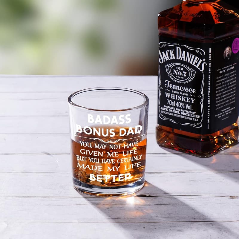 Father's Day Whiskey Glass for Stepdad - 10oz Gift