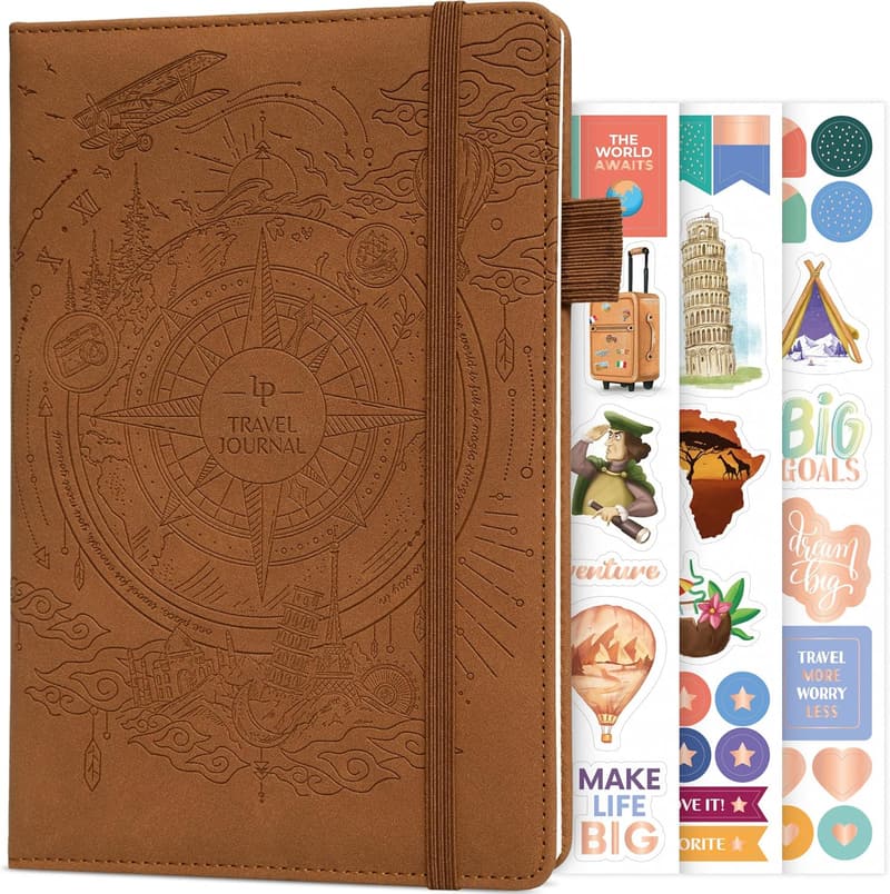 Vintage Travel Journal with Bucket List – Essential Diary & Photo Album