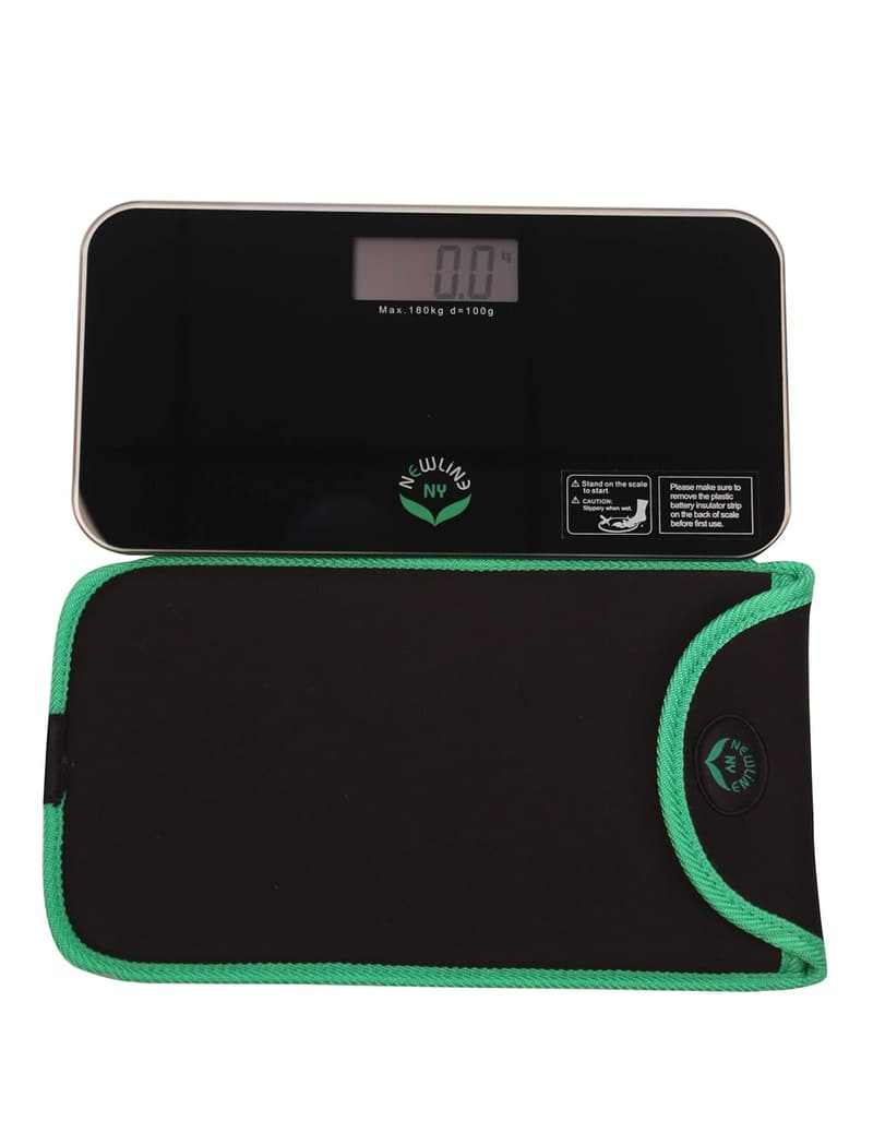 Black Mini Bathroom Scale with Travel Case