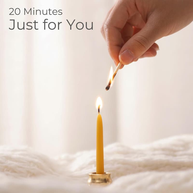Mindful Meditation Candle Set with 12 Beeswax Tapers