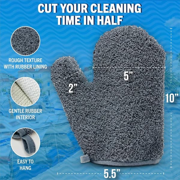 Heavy-Duty Scrub Mitt for Boats and Marine Cleaning