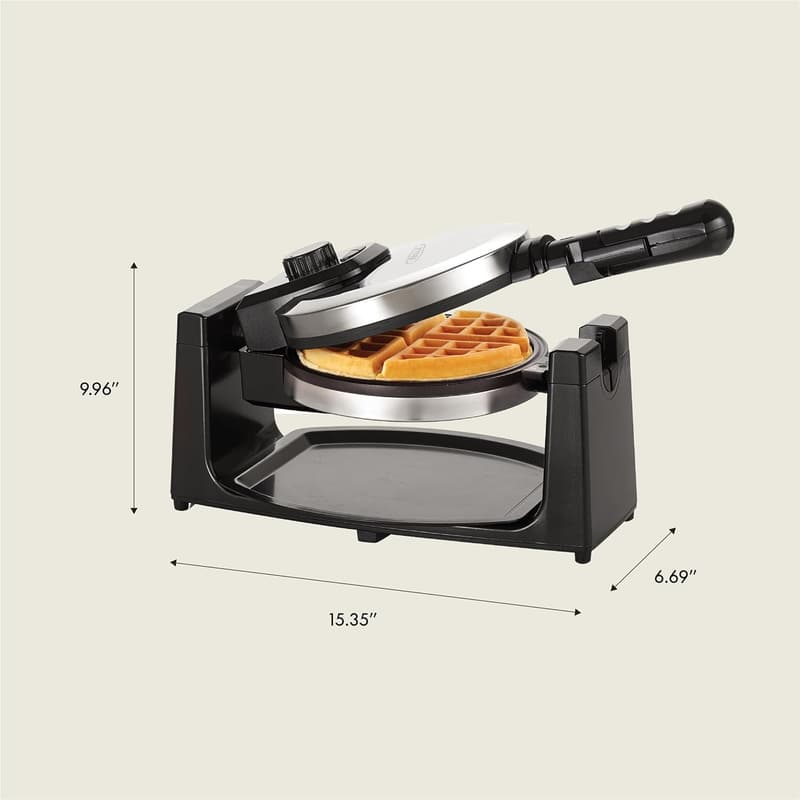 Classic Belgian Waffle Maker with Nonstick Plates and Drip Tray
