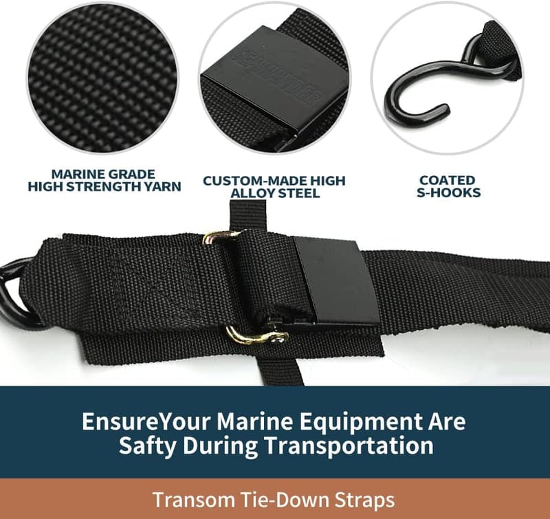Adjustable Marine Grade Boat Tie Down Straps - 2