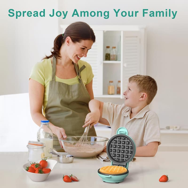 Compact Mini Waffle Maker - 4 Inch Non-Stick Chaffle Machine