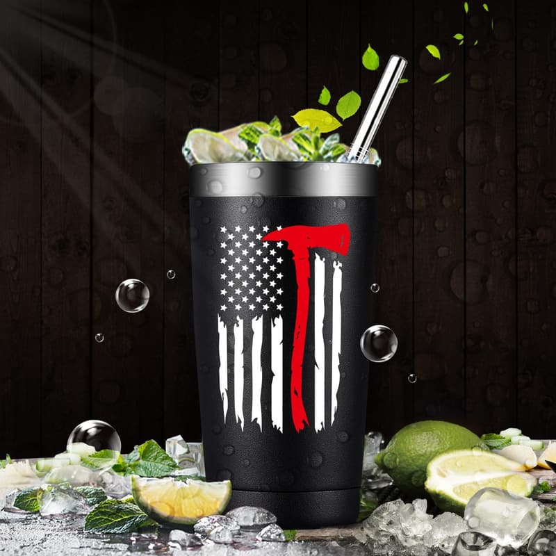 Firefighter Tumbler Cup - Gift for Men, Retired or Special Occasions