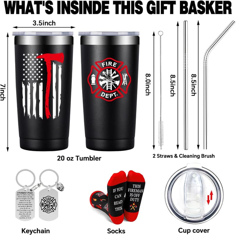 Firefighter Tumbler Cup - Gift for Men, Retired or Special Occasions