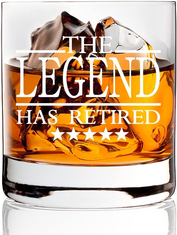 Funny Retirement Whiskey Glass - Gag Gift for Men & Women