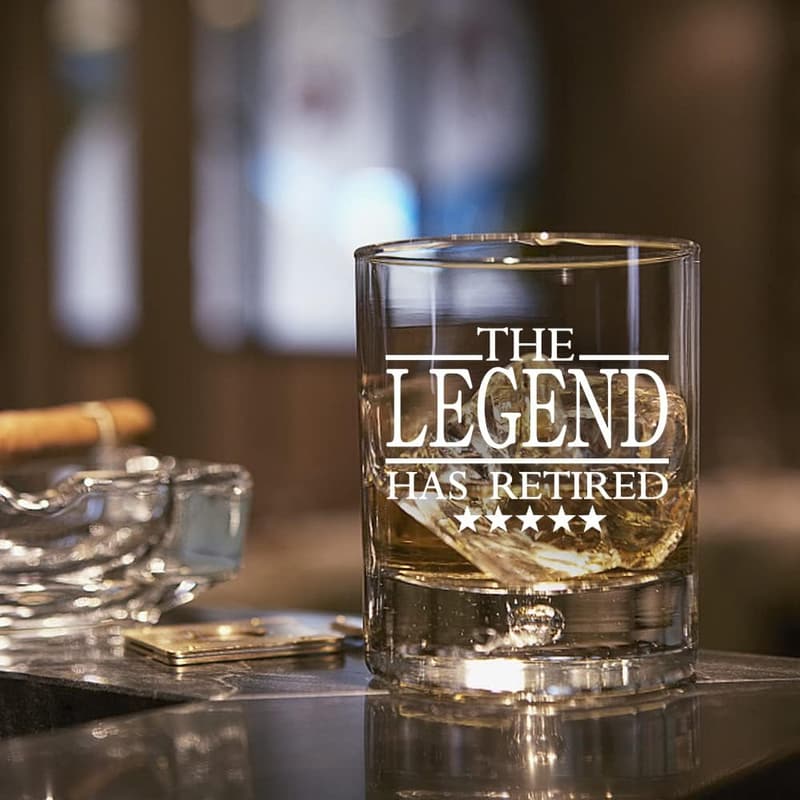 Funny Retirement Whiskey Glass - Gag Gift for Men & Women