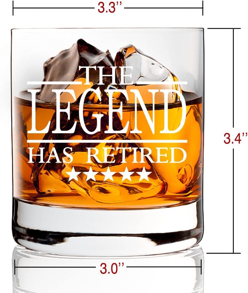 Funny Retirement Whiskey Glass - Gag Gift for Men & Women