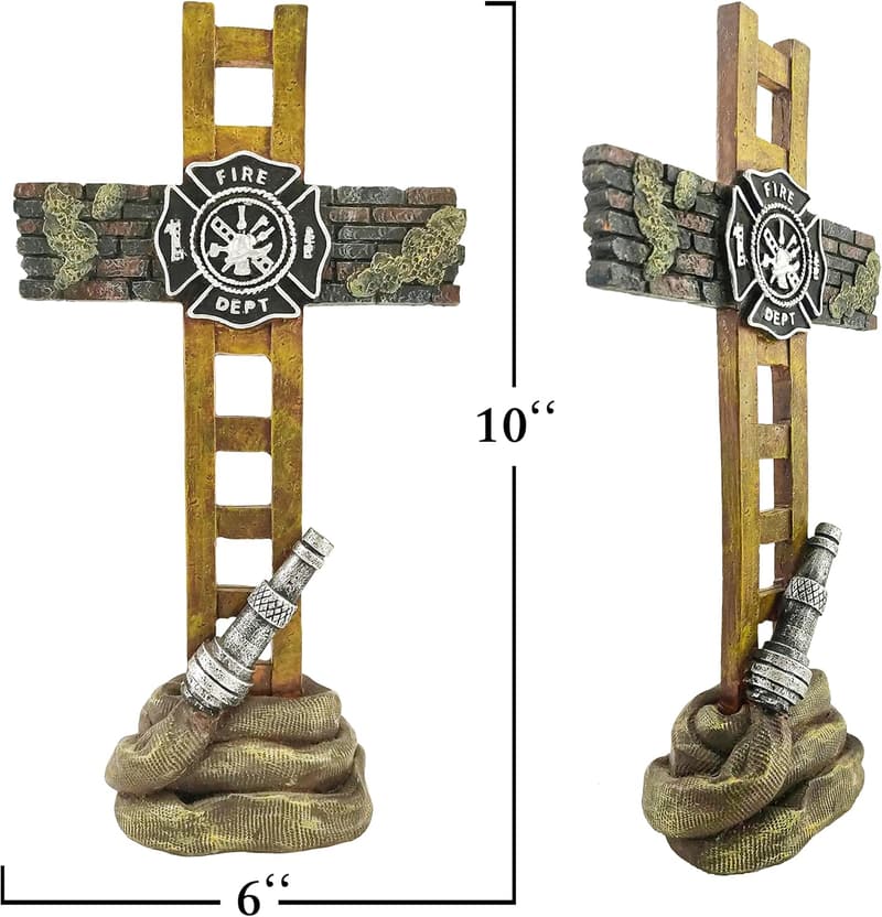 Firefighter Memorial Cross Statue - 10