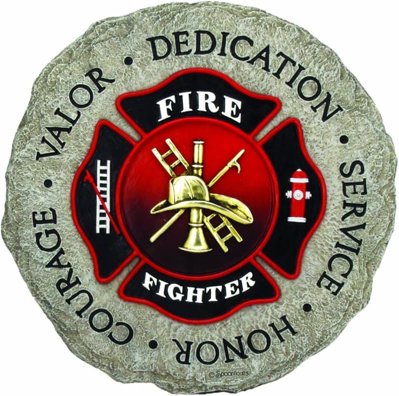 Firefighter Decorative Stepping Stone for Garden & Patio