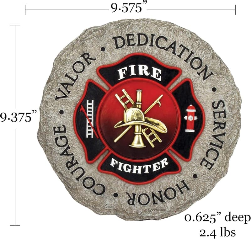 Firefighter Decorative Stepping Stone for Garden & Patio