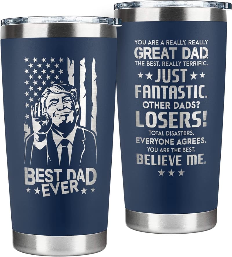Birthday & Father's Day 20 oz Navy Tumbler for Dad