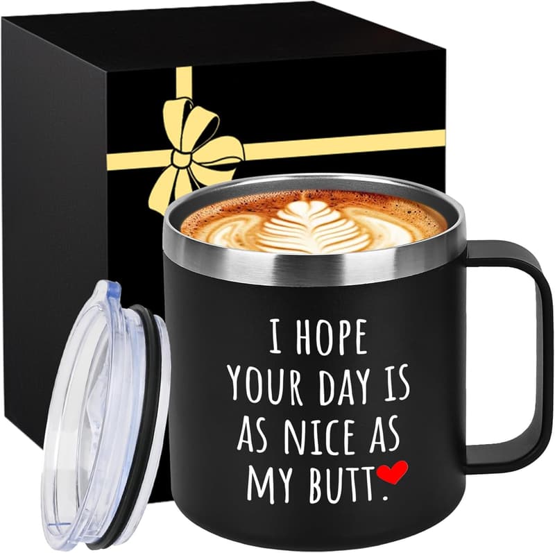 14 Oz Insulated Travel Coffee Mug for White Elephant Gifts