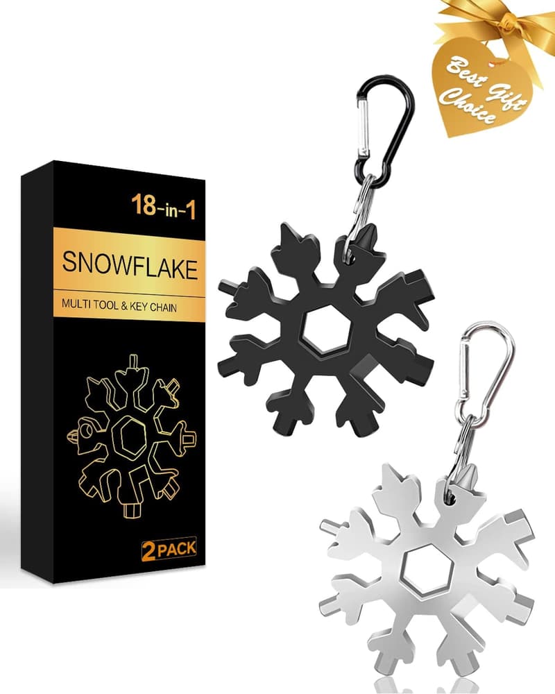 Christmas 18-in-1 Snowflake Multitool, 2-Pack Gift for Him