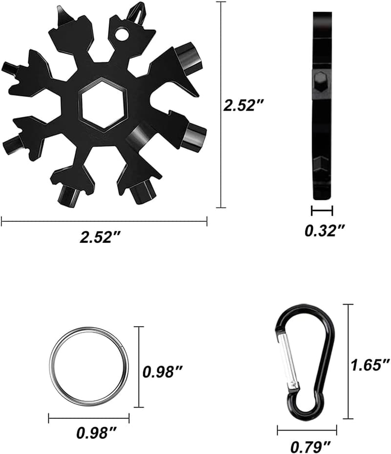 Christmas 18-in-1 Snowflake Multitool, 2-Pack Gift for Him